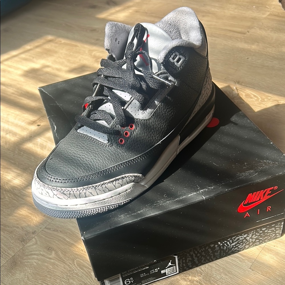 Nike Air Jordan 3 Retro Black and Gray Sneakers